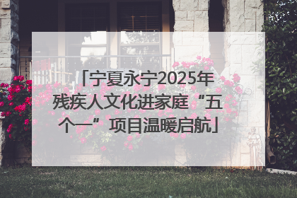 宁夏永宁2025年残疾人文化进家庭“五个一”项目温暖启航