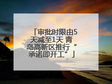 审批时限由5天减至1天 青岛高新区推行“承诺即开工”