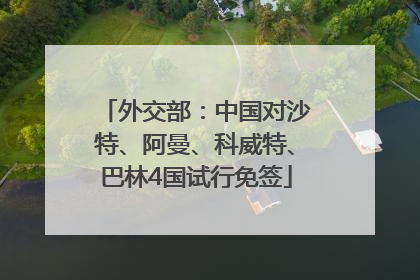 外交部：中国对沙特、阿曼、科威特、巴林4国试行免签