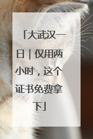 大武汉一日｜仅用两小时，这个证书免费拿下