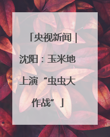 央视新闻｜沈阳：玉米地上演“虫虫大作战”