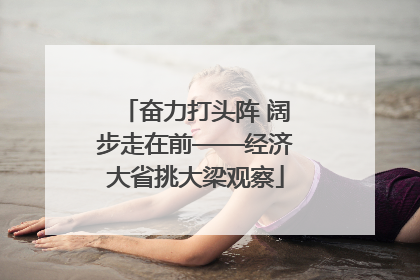 奋力打头阵 阔步走在前——经济大省挑大梁观察