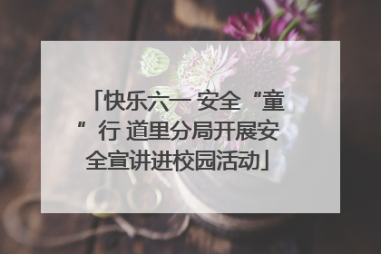 快乐六一 安全“童”行 道里分局开展安全宣讲进校园活动