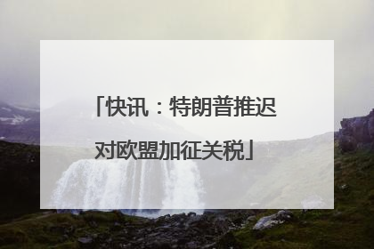 快讯：特朗普推迟对欧盟加征关税