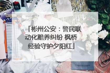 彬州公安：警民联动化赡养纠纷 枫桥经验守护夕阳红