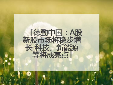 德勤中国：A股新股市场将稳步增长 科技、新能源等将成亮点