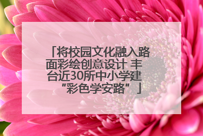 将校园文化融入路面彩绘创意设计 丰台近30所中小学建“彩色学安路”