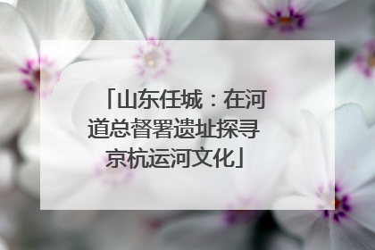 山东任城：在河道总督署遗址探寻京杭运河文化