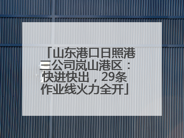 山东港口日照港三公司岚山港区：快进快出，29条作业线火力全开