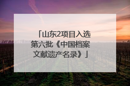 山东2项目入选第六批《中国档案文献遗产名录》