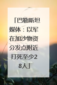 巴勒斯坦媒体：以军在加沙物资分发点附近打死至少28人