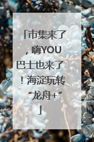 市集来了，嗨YOU巴士也来了！海淀玩转“龙舟+”
