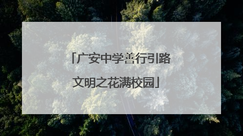 广安中学善行引路 文明之花满校园
