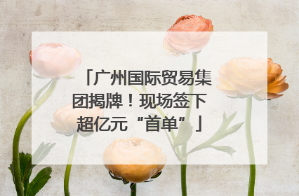 广州国际贸易集团揭牌！现场签下超亿元“首单”
