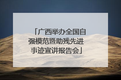 广西举办全国自强模范暨助残先进事迹宣讲报告会