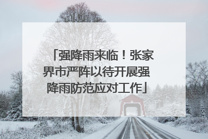 强降雨来临！张家界市严阵以待开展强降雨防范应对工作