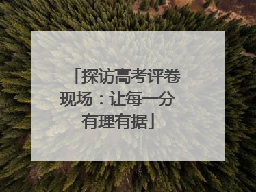 探访高考评卷现场：让每一分有理有据