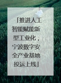 推进人工智能赋能新型工业化，宁波数字安全产业基地投运上线