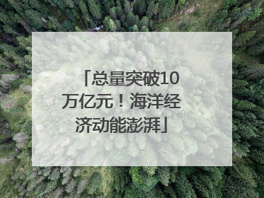 总量突破10万亿元！海洋经济动能澎湃