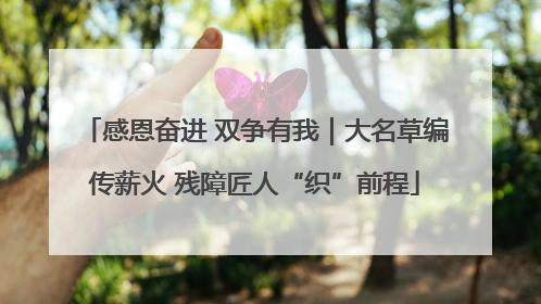 感恩奋进 双争有我｜大名草编传薪火 残障匠人“织”前程