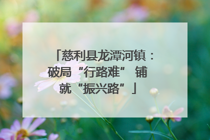 慈利县龙潭河镇：破局“行路难” 铺就“振兴路”