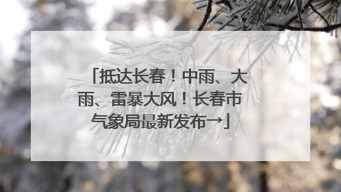 抵达长春！中雨、大雨、雷暴大风！长春市气象局最新发布→