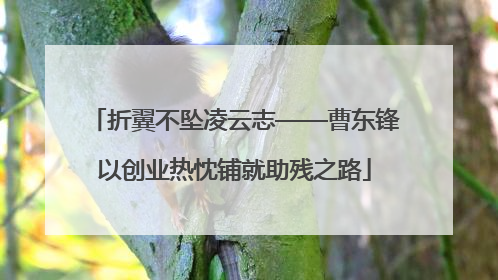 折翼不坠凌云志——曹东锋以创业热忱铺就助残之路