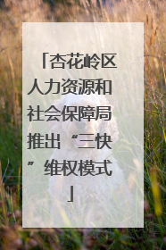 杏花岭区人力资源和社会保障局推出“三快”维权模式