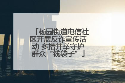 杨园街道电信社区开展反诈宣传活动 多措并举守护群众“钱袋子”