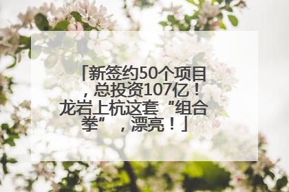 新签约50个项目，总投资107亿！龙岩上杭这套“组合拳”，漂亮！