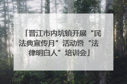 晋江市内坑镇开展“民法典宣传月”活动暨“法律明白人”培训会