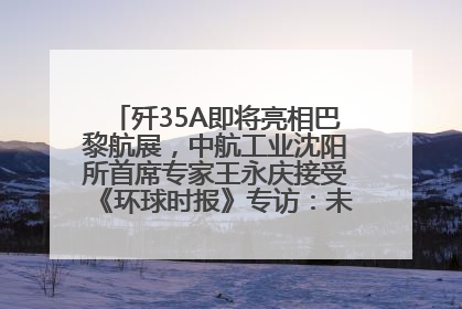 歼35A即将亮相巴黎航展，中航工业沈阳所首席专家王永庆接受《环球时报》专访：未来数量可以有很多