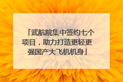 武航院集中签约七个项目，助力打造更轻更强国产大飞机机身