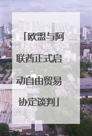 欧盟与阿联酋正式启动自由贸易协定谈判
