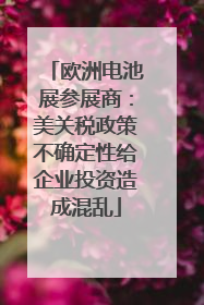 欧洲电池展参展商：美关税政策不确定性给企业投资造成混乱