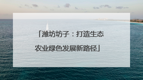 潍坊坊子：打造生态农业绿色发展新路径