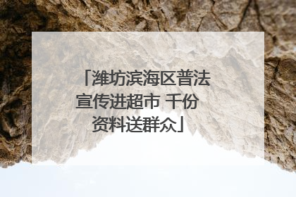 潍坊滨海区普法宣传进超市 千份资料送群众