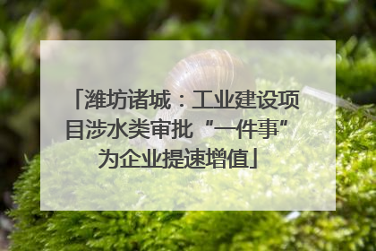 潍坊诸城：工业建设项目涉水类审批“一件事” 为企业提速增值