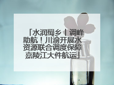 水润蜀乡丨调峰助航！川渝开展水资源联合调度保障嘉陵江大件航运