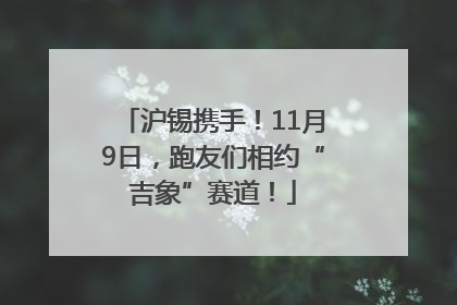 沪锡携手！11月9日，跑友们相约“吉象”赛道！