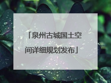 泉州古城国土空间详细规划发布