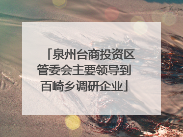 泉州台商投资区管委会主要领导到百崎乡调研企业