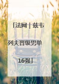 法网｜兹韦列夫晋级男单16强