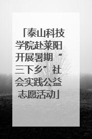 泰山科技学院赴莱阳开展暑期“三下乡”社会实践公益志愿活动