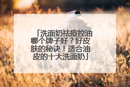 洗面奶祛痘控油哪个牌子好？好皮肤的秘诀！适合油皮的十大洗面奶
