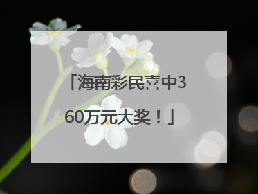 海南彩民喜中360万元大奖！