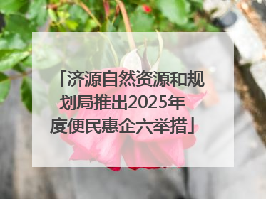 济源自然资源和规划局推出2025年度便民惠企六举措