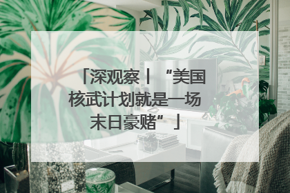 深观察丨“美国核武计划就是一场末日豪赌”