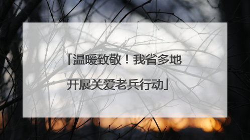 温暖致敬！我省多地开展关爱老兵行动