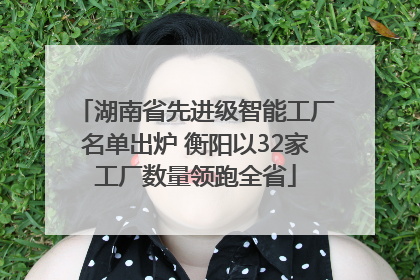湖南省先进级智能工厂名单出炉 衡阳以32家工厂数量领跑全省